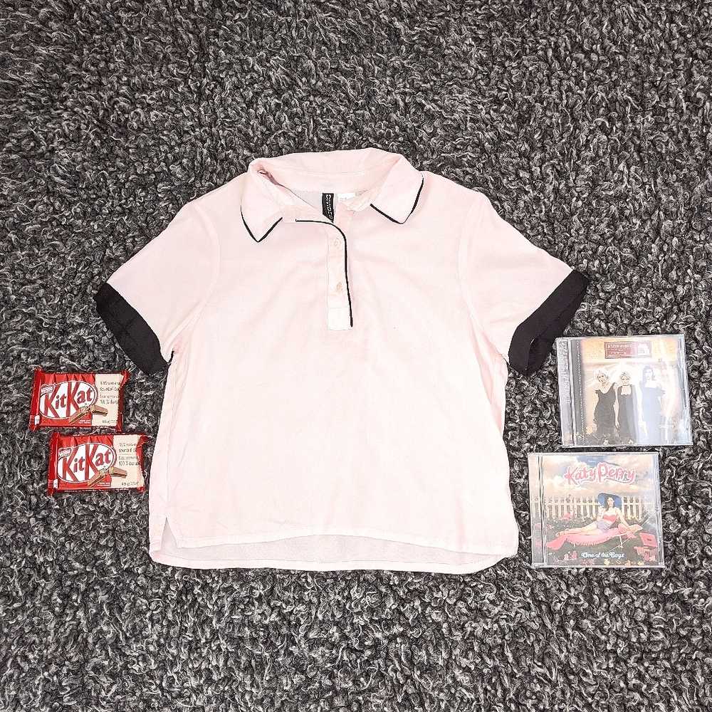 H&M short sleeved pink blouse